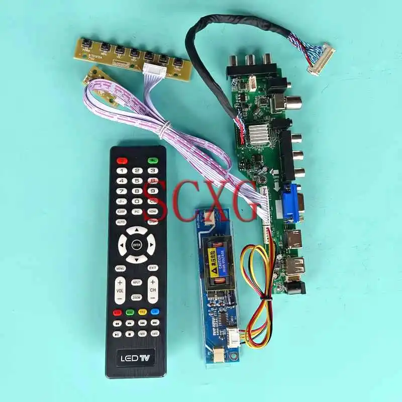 

3663 DVB Digital Controller Board Fit M156XW01 TMS156WX1 1366*768 DIY Kit USB VGA AV RF HDMI-Compatible 15.6" 2-CCFL 30 Pin LVDS