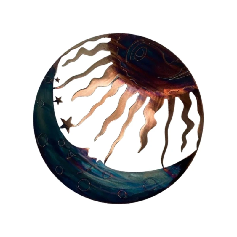 Металлическое солнце и луна домашний садовый орнамент универсальный размер для