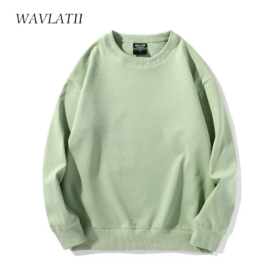 

WAVLATII Women New Green Thick Hoodies Female Yellow Casual Oversized Sweatshirts Lady Warm Fashion Tops for Winter WH2110