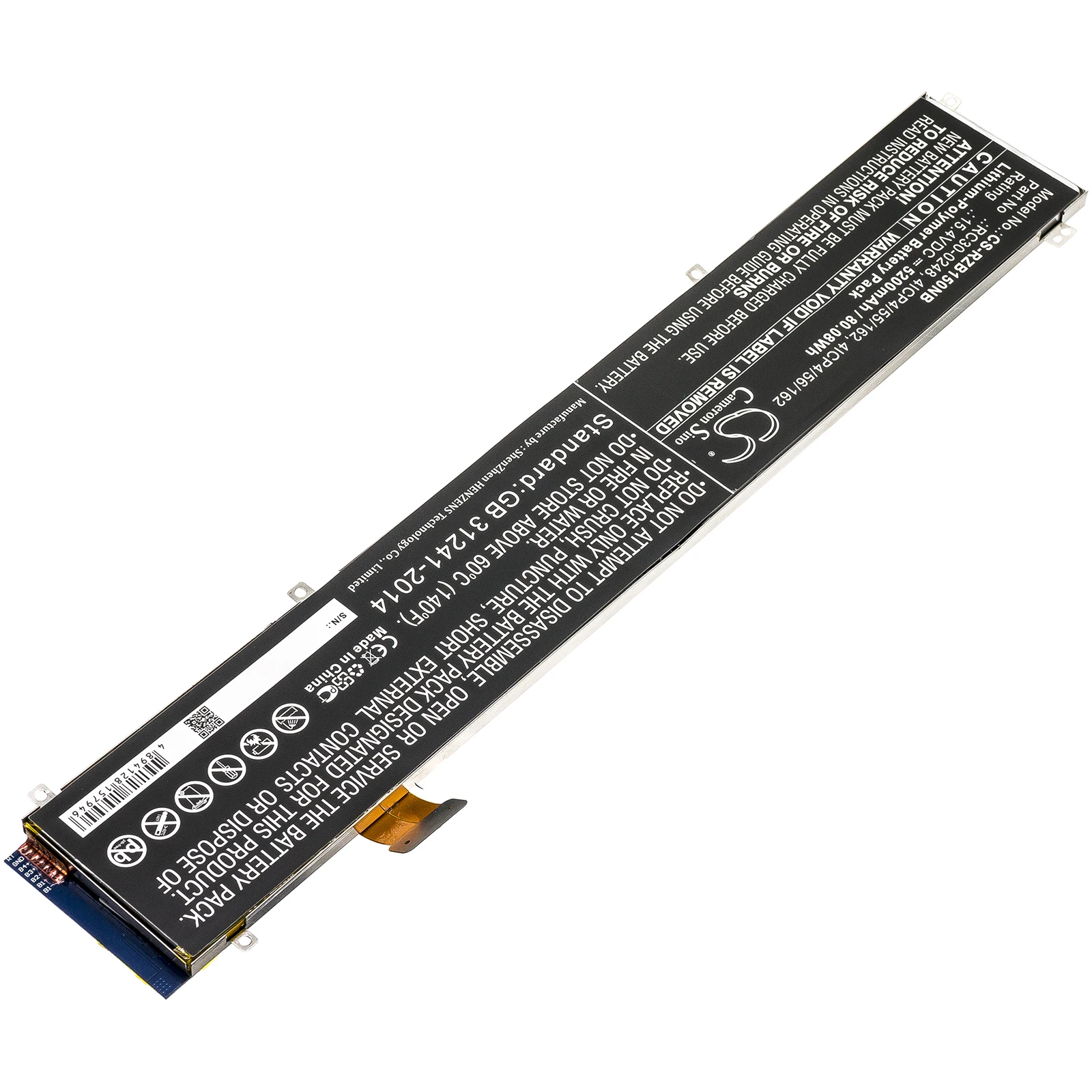 Фото Сменный аккумулятор CS для Razer Blade 15 2018 512 ГБ 144 Гц, Blade 15 Advanced, Blade 15 RTX 2070, артикул: RC30-0248, 5200 мАч / 80,08 Вт·ч №4