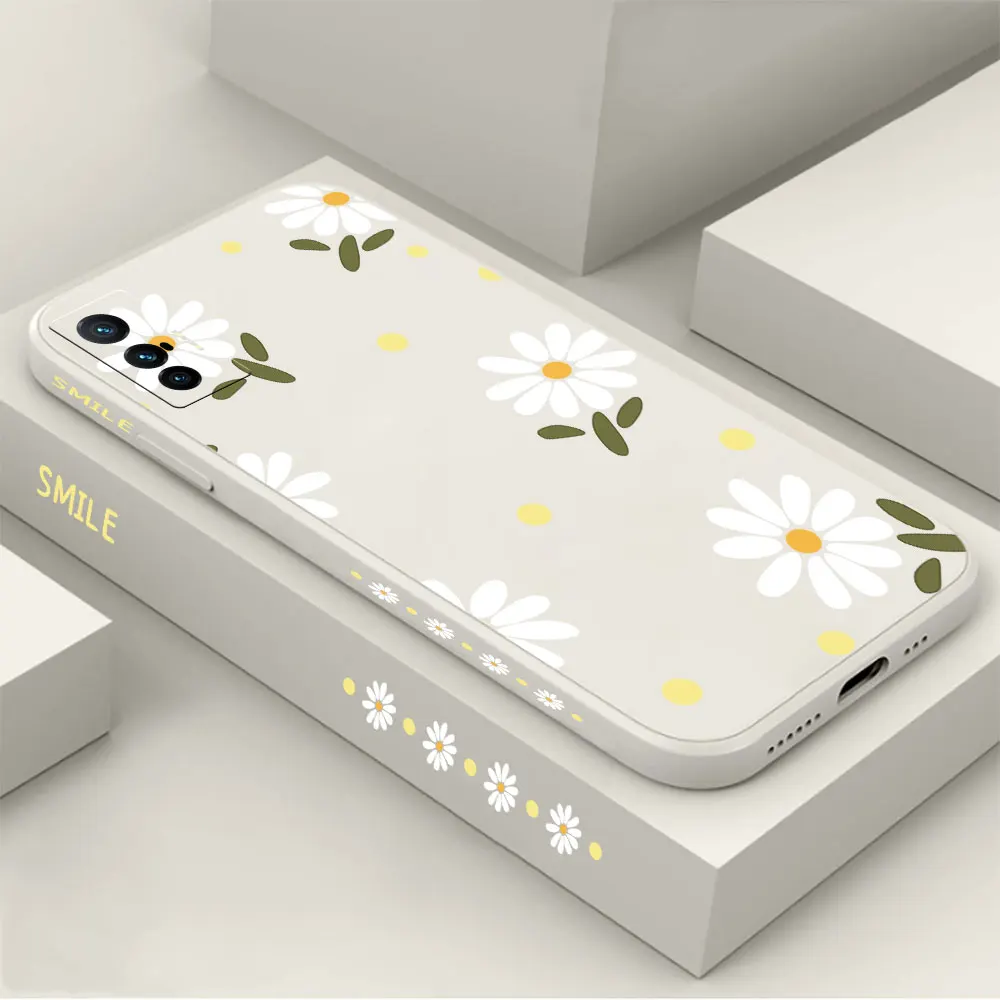 

Scattered Daisy Flower Phone Case For VIVO X90 X80 X70 X60 X50 X30 X27 X23 X21S X21I X70T X60T X51 X21IA PRO PLUS 5G Cover Funda