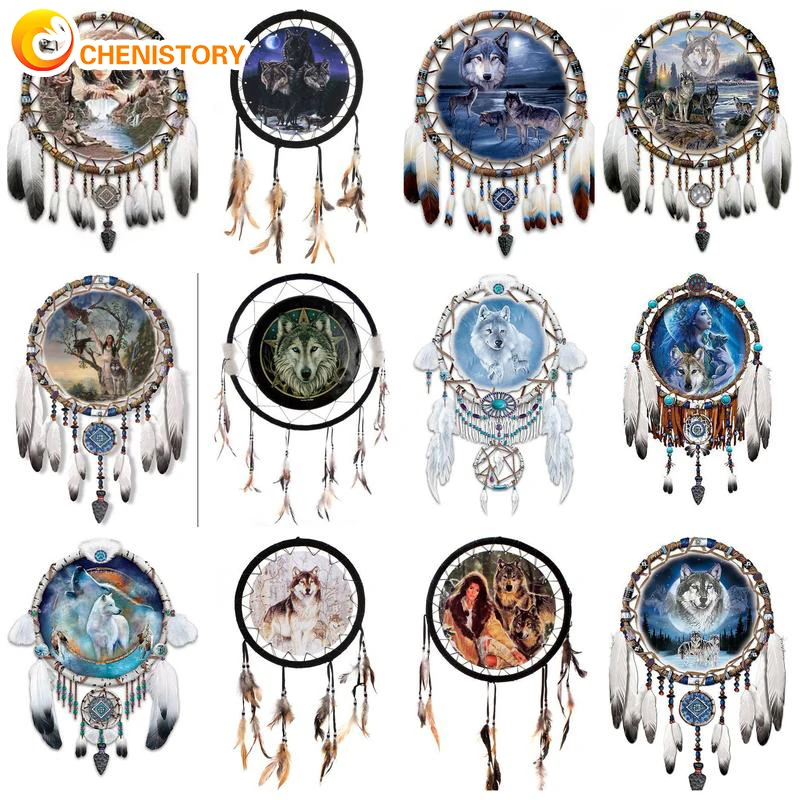 

CHENISTORY 60x75cm Paint By Numbers Dream Catcher DIY Oil Painting By Numbers On Canvas Frameless Digital Hand Painting Decor