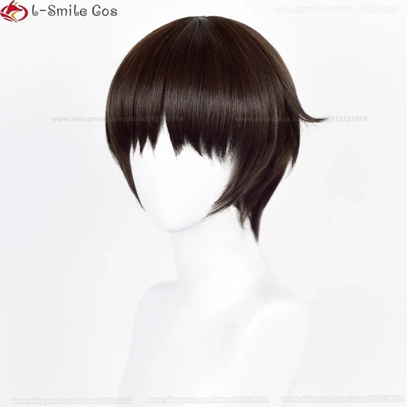 Высокое качество 30 см Ikari Shinji Косплей Парик EVA Коаплей Темно-коричневый Аниме Porp