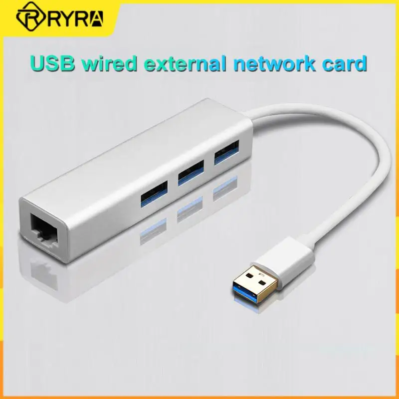 

RYRA USB Hub Type C to Ethernet Adapter RJ45 Dongle 3 USB Ports 3.0 2.0 Data Hub compatible keyboard mouse For Laptop Computer