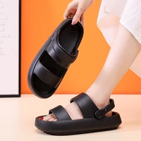 2022 summer new two wear sandals fashion casual beach shoes slides women soft outdoor sports couple driving slippers men women