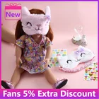 Повязка на глаза плюшевая для сна с изображением кошачьего глаза детская маска для сна аниме из мультфильма из мягкого плюша маска для отдыха в путешествии повязка на глаза для сна