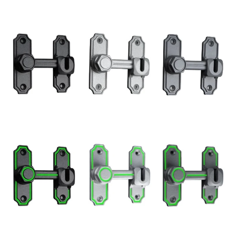 

90°/180° Dual-Purpose Door-Latch Sliding-Door Lock With Luminous-Door Buckle Free-punch Interior Door Metal Bolt Home Dropship