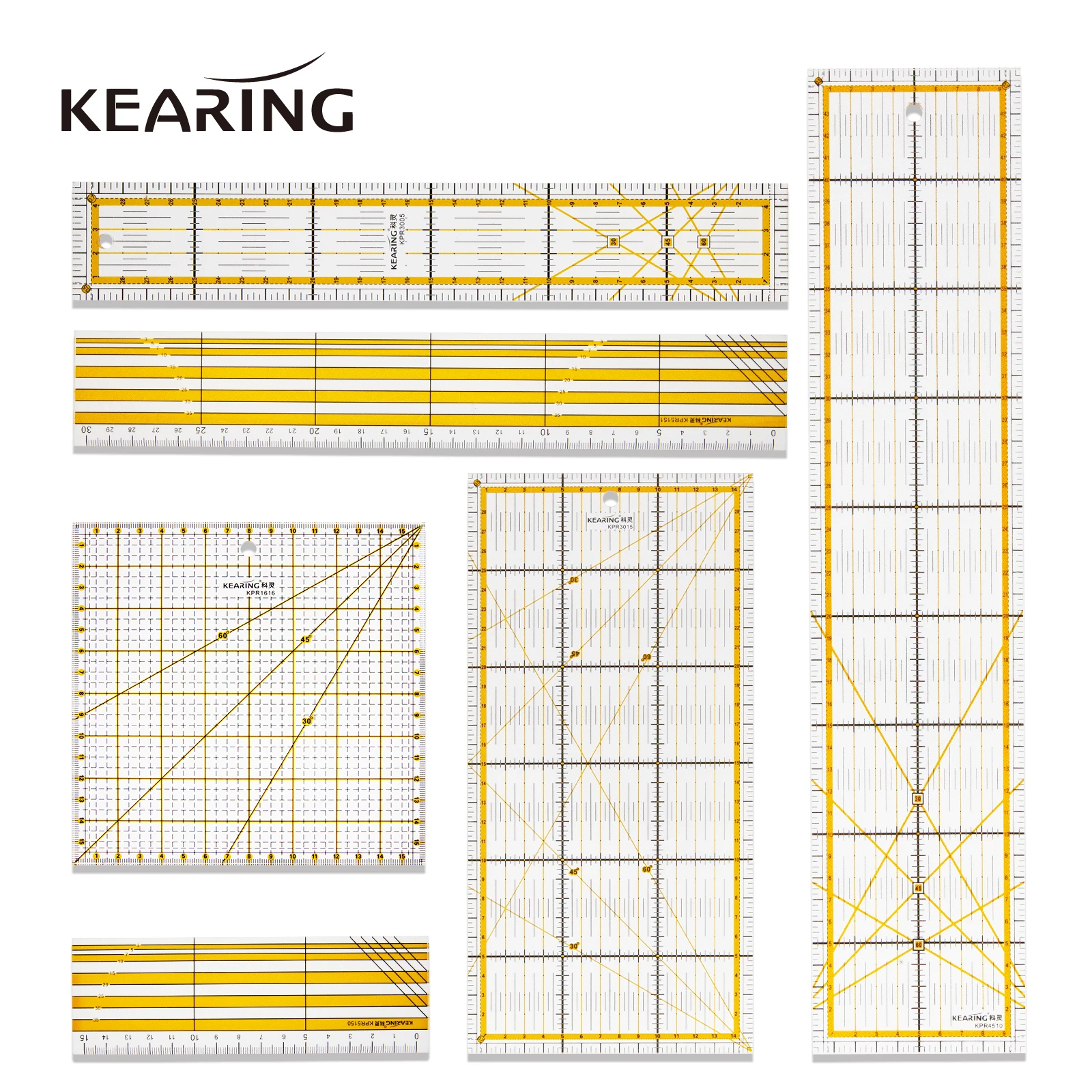 

Kearing Acrylic Patchwork Ruler Square/Rectangle Cutting Ruler Clothing Craft Tools For DIY Sewing Measuring Tools Drawing Ruler
