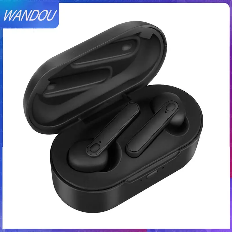 

Hifi Sound Tws Sports Headset Stereo Black In-ear Earbuds Waterproof With Charging Bin Music Earphone Office Accessories V5.0