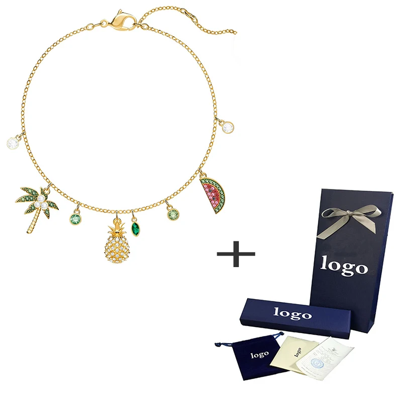 

Уникальный новый летний стильный браслет из ананаса и кокоса, модная милая леди, отправка подруге, романтический подарок на день рождения