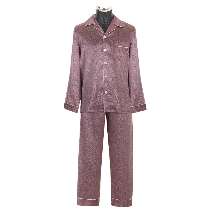 Men's Silk Pajamas Set Classic Satin Pajamas for Men Long Sleeve Pyjama Satin Home Suit for Men Summer Sleepwear Dropshipping