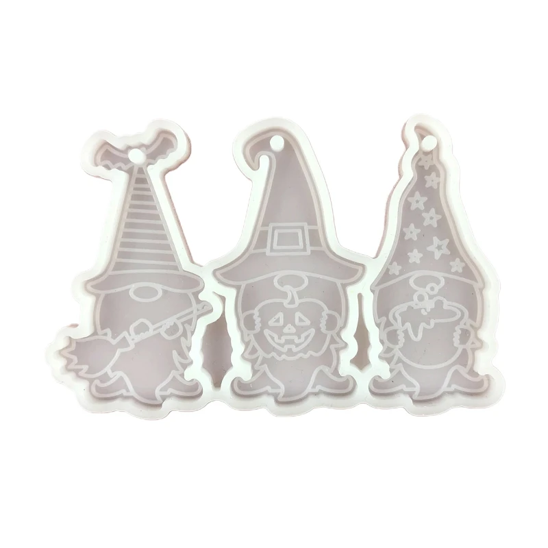 

2022 New Easter Gnome Pumpkin Broom Keychain Epoxy Resin Mold DIY Pendant Silicone Mould