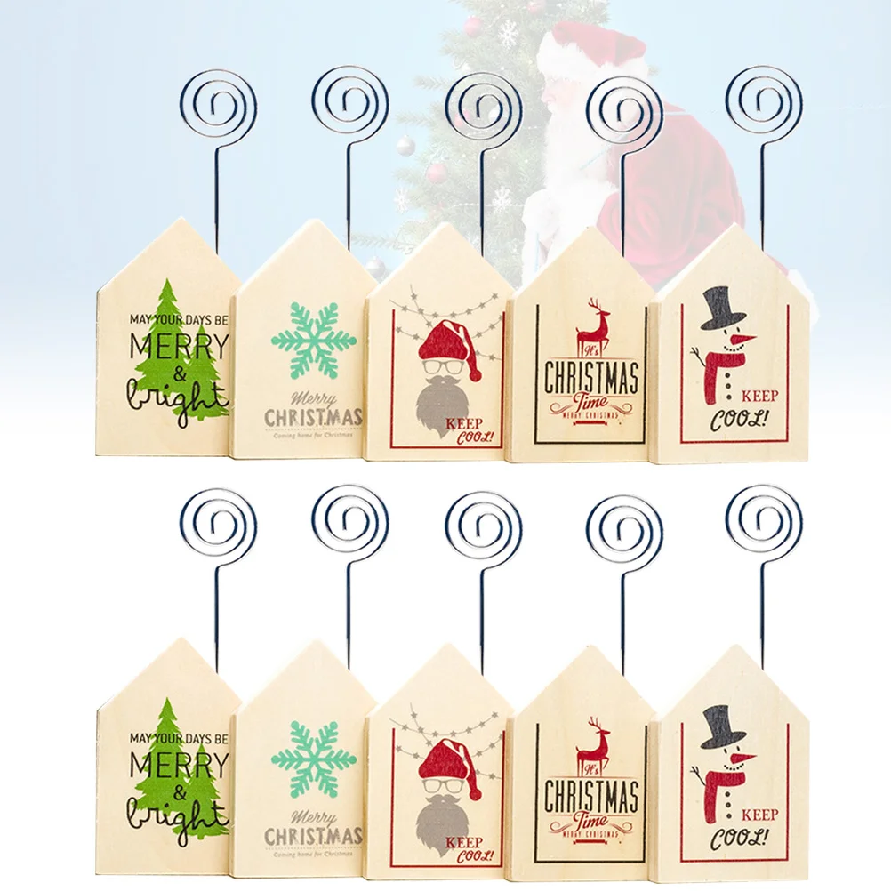 

Holder Stand Table Place Memo Clip Holders Wood Wooden Name Christmas Photo Note Number Holidaybase Message Mini Rustic