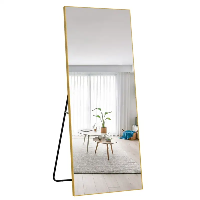

x 64" Gold Modern Floor Mirror