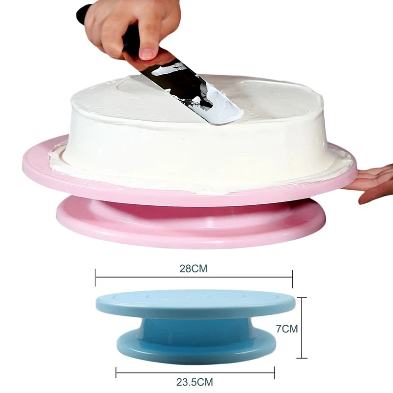 

Plastic Cake Turntable Kitchen Baking Tools Set Decoration Accessories Stand DIY Mold Rotating Stable Anti-skid Round Cake Table