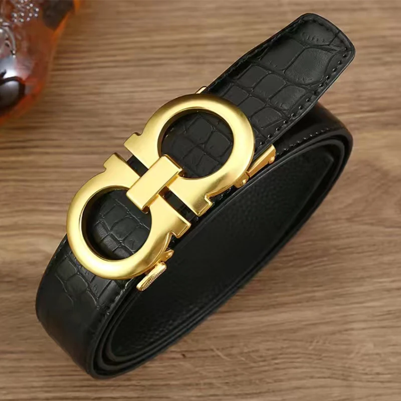 

Famous Luxury Design Men's Belt Automatic Buckle Fashion Business Belt Korea Golf Casual New Belt 110-125cm