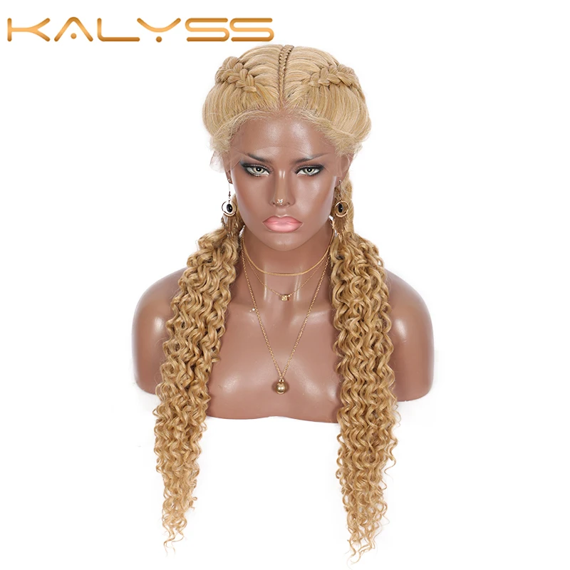 

Парики Kaylss для чернокожих женщин, швейцарские плетеные искусственные бриджи с кудрявыми концами, 28 дюймов