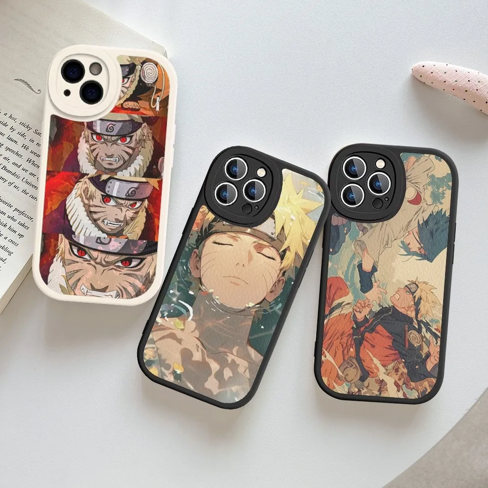 Чехол для телефона с изображением аниме Cool-N-Narutos из жесткой кожи iPhone 16 15 14 13 12 Mini 11