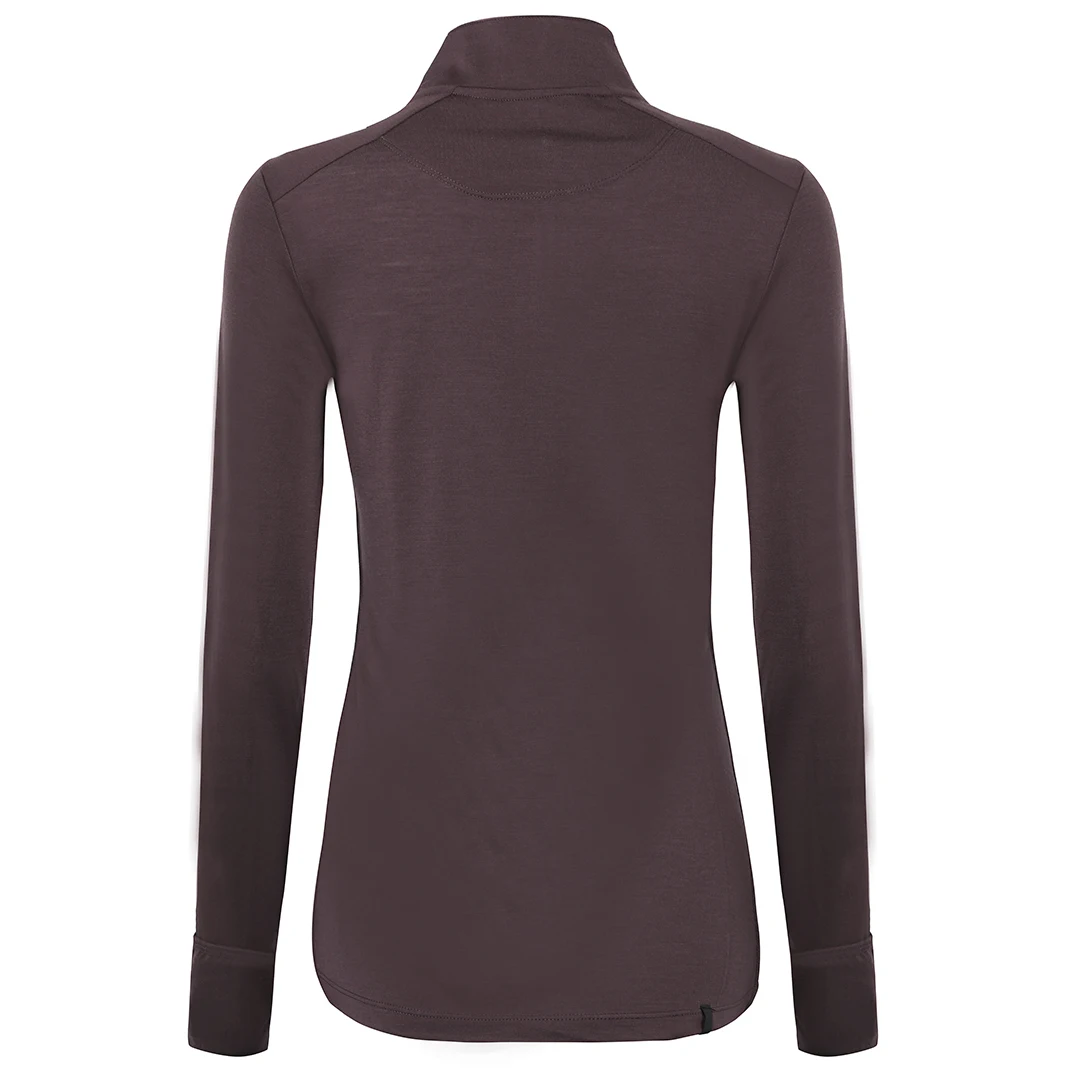 Женская приталенная рубашка из мериносовой шерсти с длинным рукавом базовый