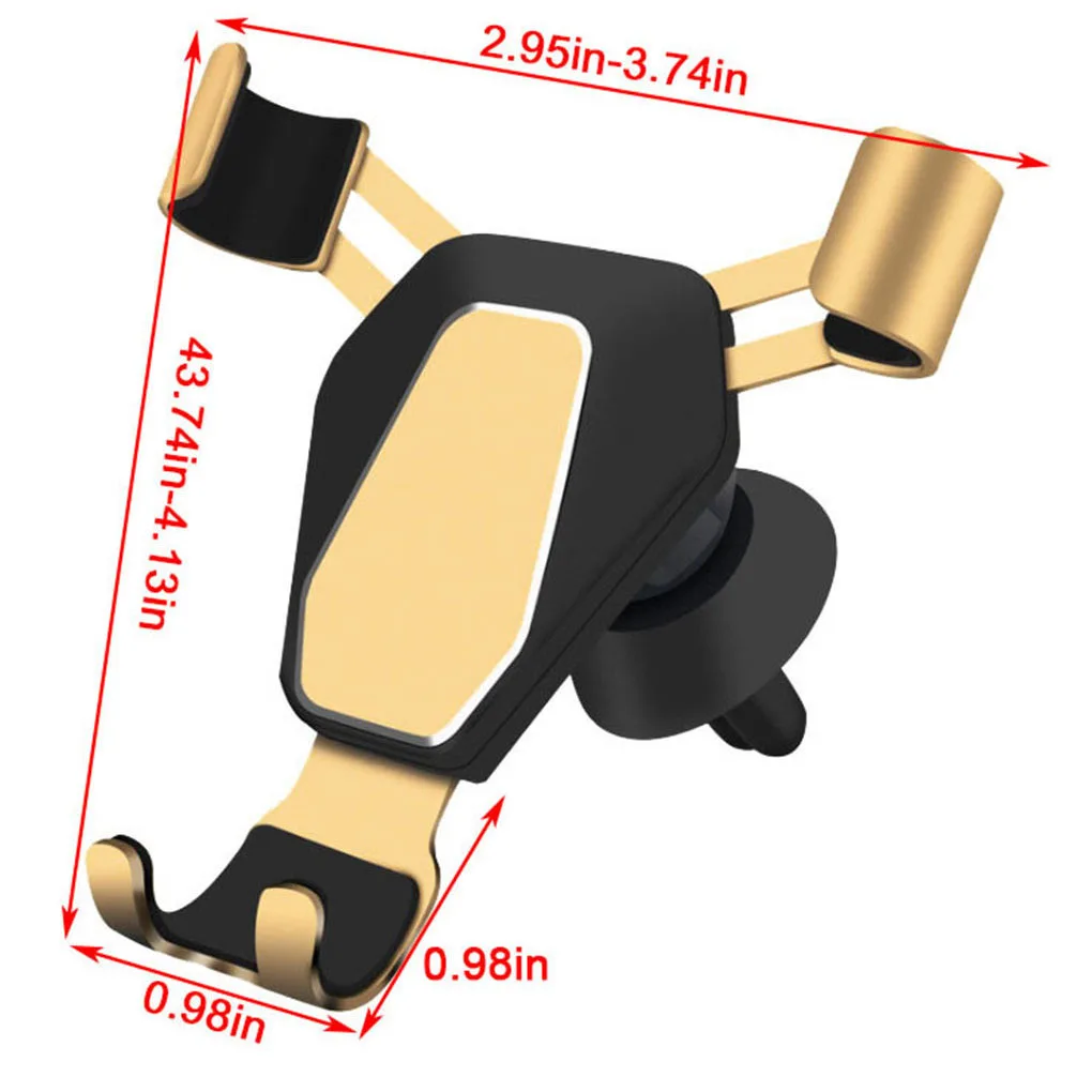 

Universal Car Cell Phone Holder Metal Air Vent Mount Bracket Shelf with Adjustable Clip Golden