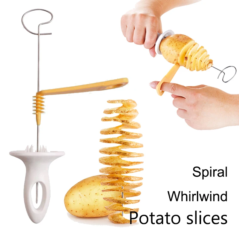 

Spiral Potato Cutter Twisted Slice Potato Tower Whirlwind Potato Cut Diy Creative Fruit And Vegetable Spiral Slicer For Kitchen