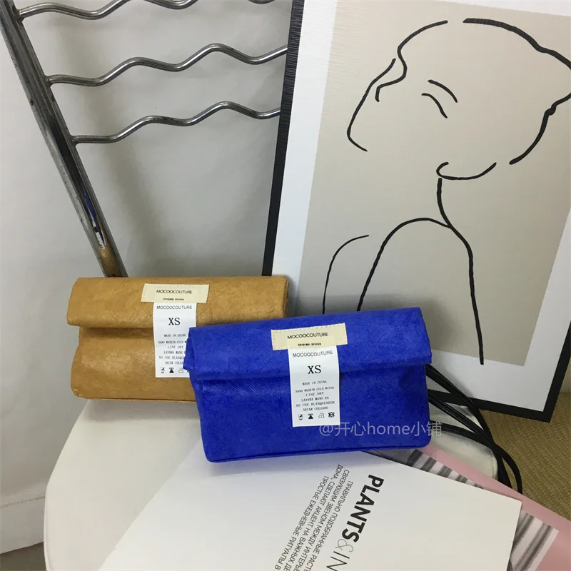 

Сумка-конверт из крафт-бумаги, трендовая элегантная маленькая сумка через плечо для женщин, 2022, женские модные сумочки, удобный кошелек, сум...