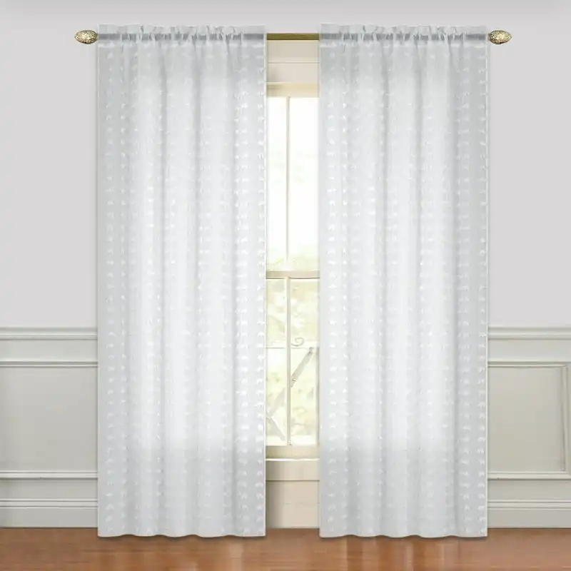 

Grommet Panel Pair Window Curtain In White "76X84''