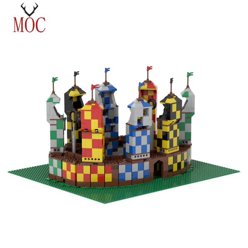 

Building Blocks C5504Y01 Magic School Stadium Flowers and Landscape Architecture Grass Decoration Assemble Kids Brain Gift