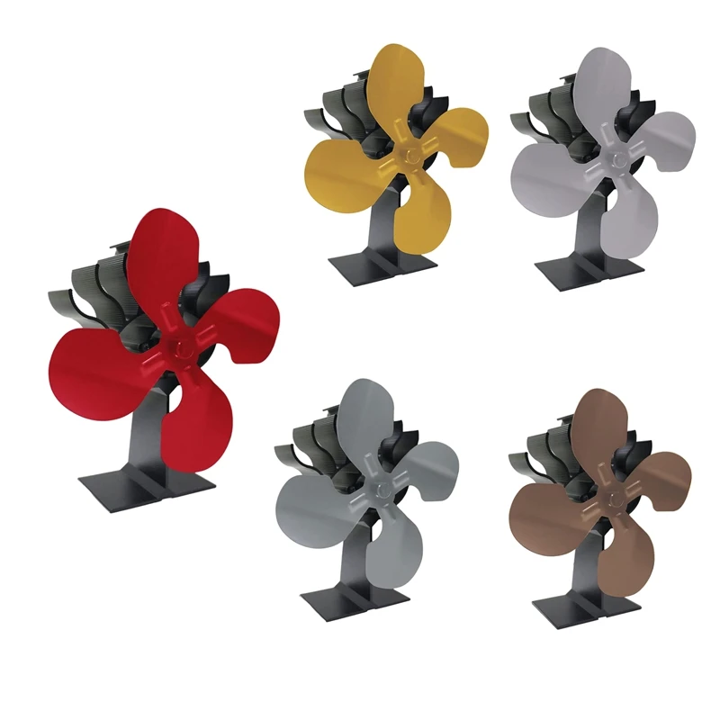 

4-Blades Heat Powered Stove Fan Fireplace Fan Heat Powered Fan For Circulating Warm Air For Wood Log Burner Fireplace