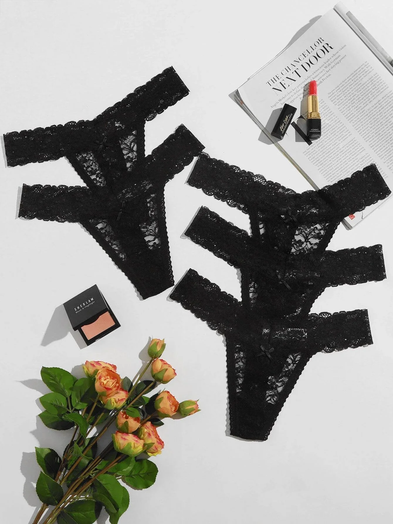 5pack Floral Lace Panty Set