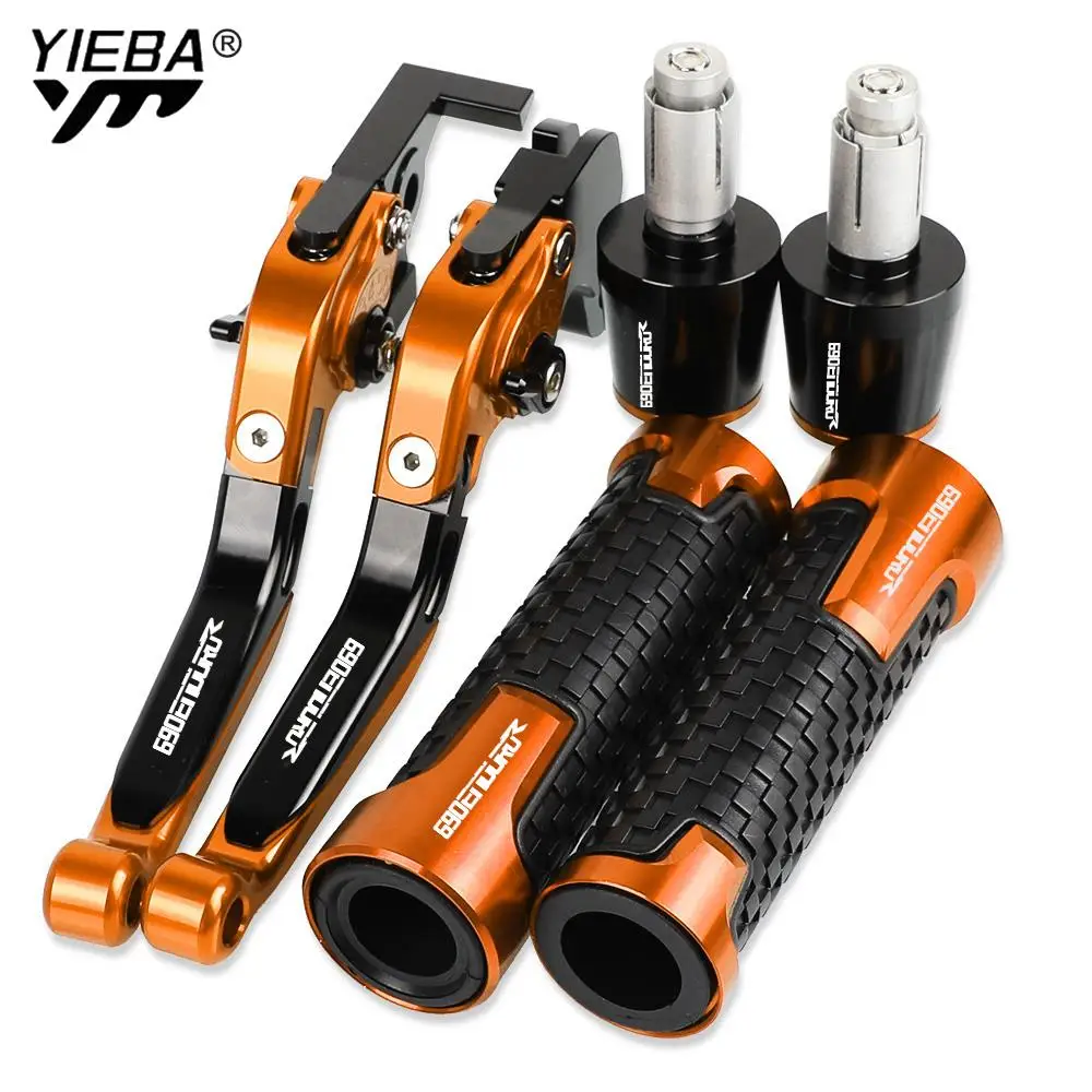 

690 Enduror Motorcycle Aluminum adjustable Brake Clutch Levers Handlebar Hand Grips ends For 690 Enduror 2014 2015 2016 2017