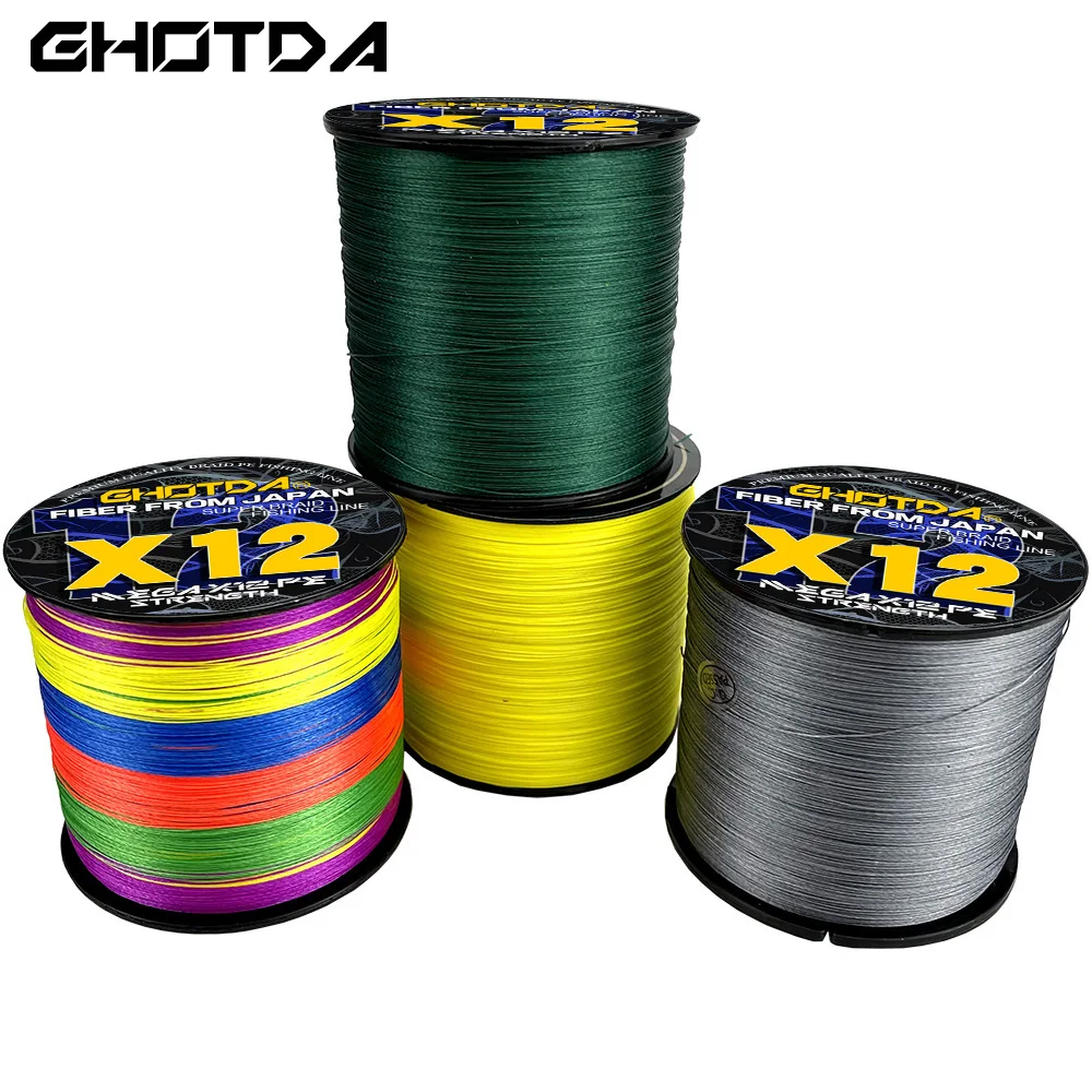 

GHOTDA 9/12 Strands Fishing Braid 500M 300M Multicolour PE Braided Wire Multifilament Fishing Line