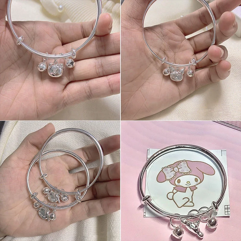 

Sanrios Cinnamoroll My Melody Kuromi Hellokittys Anime Kawaii Ins Bell Bracelet Cute Sweet Bracelet Jewelry Birthday Gifts