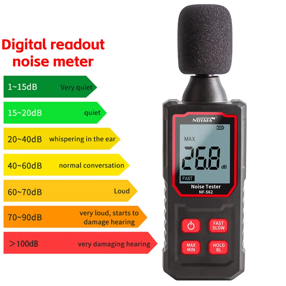 NOYAFA NF-562 Высокоточный измеритель уровня звука детектор децибел ручной шумомер 30 ~