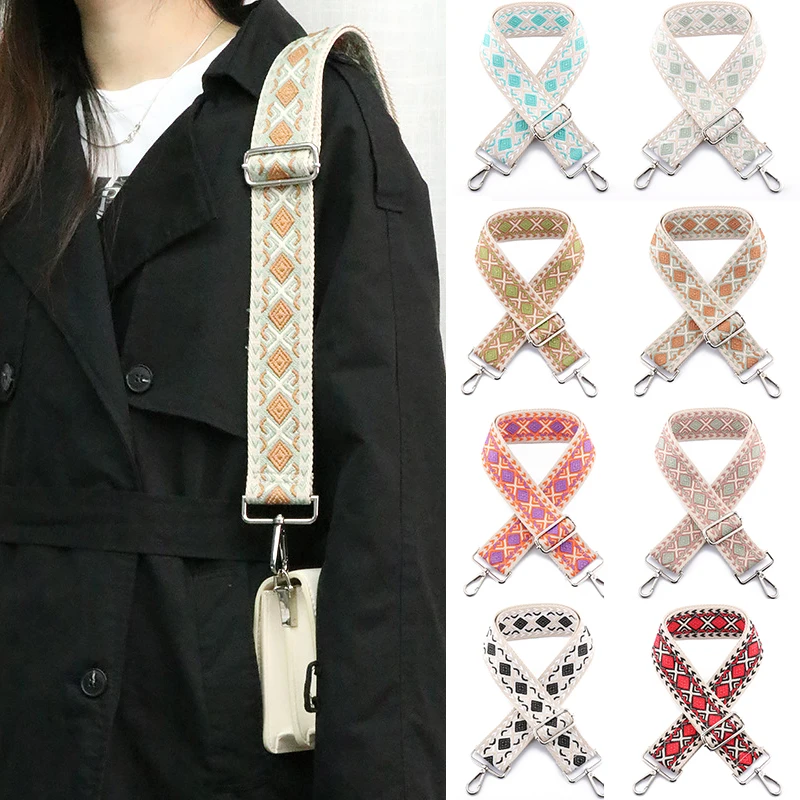 

Ethnic Style Bag Belt Replacement Belt Shoulder Strap Bag Handle Bag Strap Unique Printed All-match Adjustable