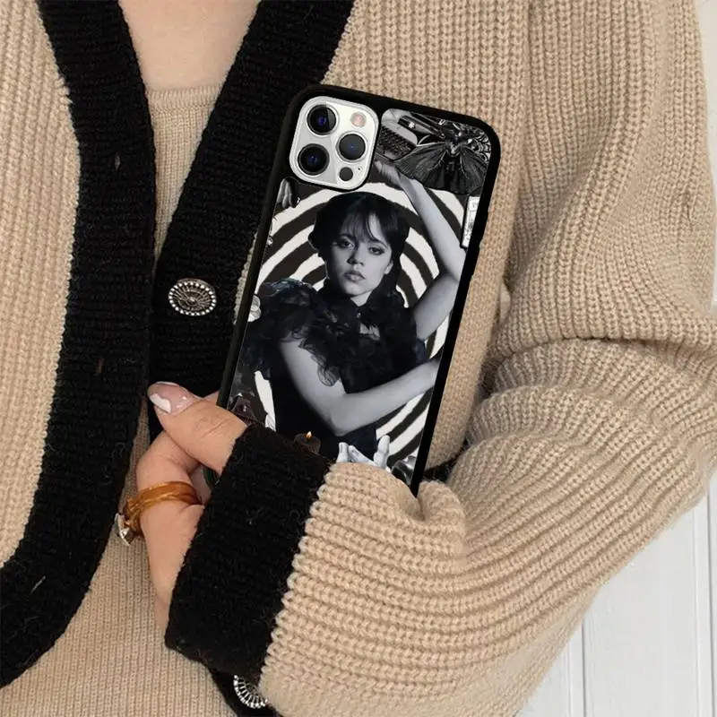 Wednesday Luxury Protection Phone Case Silicone PC+TPU Case for iPhone 11 12 13 Pro Max 8 7 6 Plus X SE XR Hard Fundas