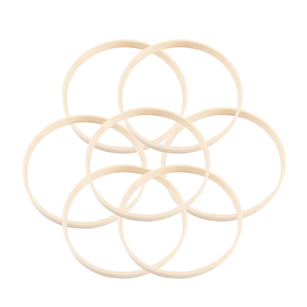 

15pcs Fan Frame Rings Dream Catcher Ring Creative Round Bamboo DIY Craft Tools (10cm)