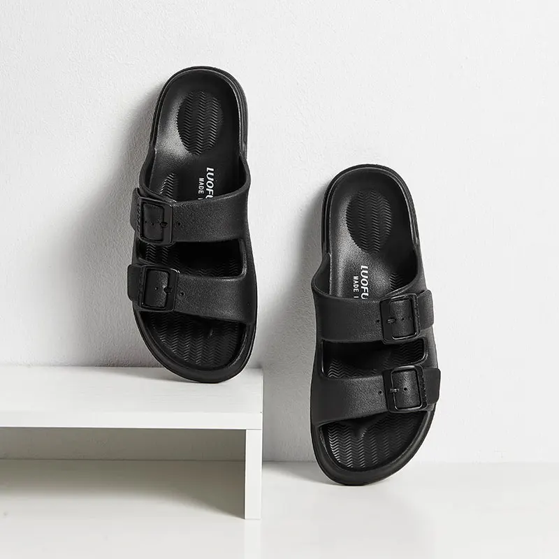 Сандалии LUOFU мужские с двойной пряжкой летние легкие удобные нескользящие