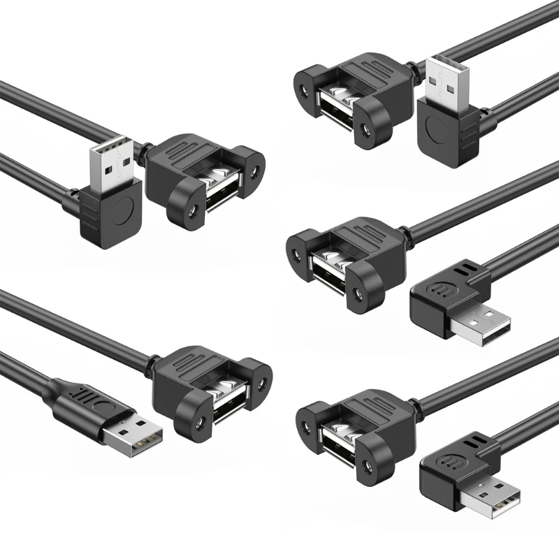 Удлиняемый шнур USB 2.0 с винтовым креплением на панели для компьютерного