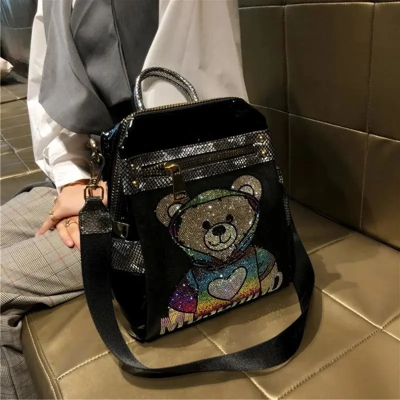 

Moda duża damska plecak projektant słodkie niedźwiedź torby na ramię luksusowe Mochilas Para Mujer 2022 Trend szkoła Bagpack