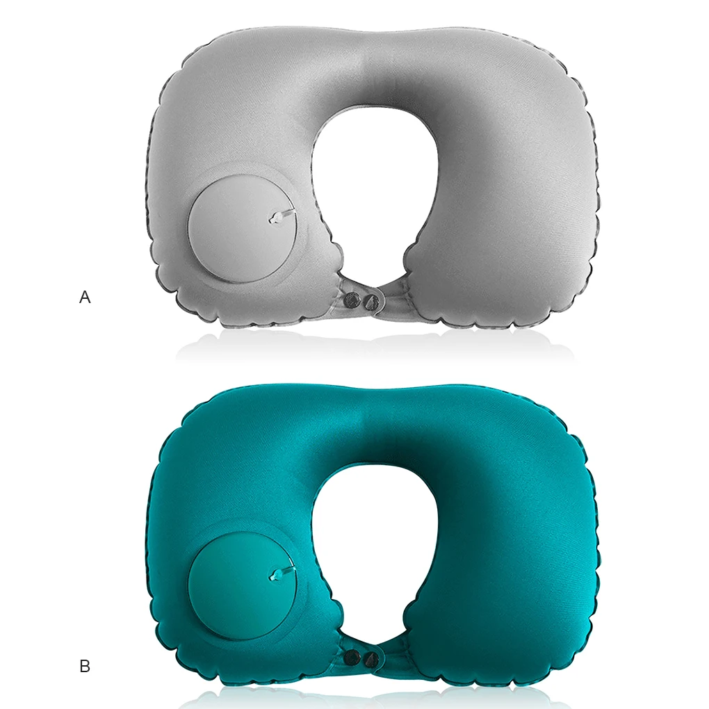 

Inflatable U Shaped Pillow Neck Support Cushion Outdoor Accessory Light Grey