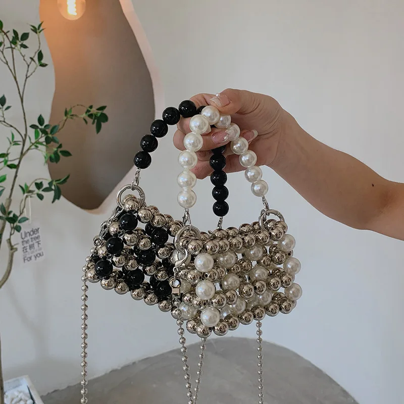 

Женские кошельки и сумочки, сумки через плечо ручной работы с бусинами для женщин, сумка-тоут для монет, жемчужный клатч для девушек, подарок