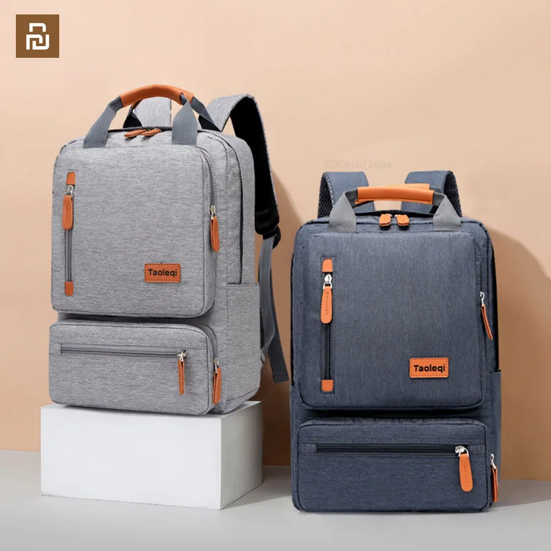 

Youpin Casual Men Computer Backpack Light 15 Inch Laptop Bag 2022 Waterproof Oxford Cloth Lady Anti-theft Travel Backpack Gray