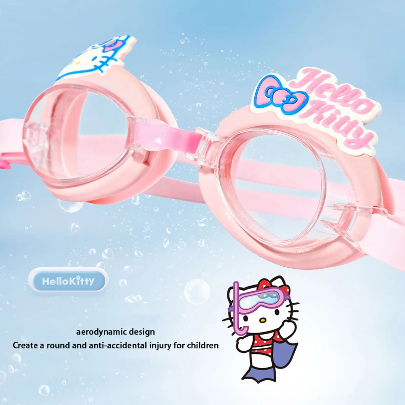 

Sanrio Hello Kitty Child Swimming Goggles Water Proof Anti-Fog Hd Girl Child Cartoon Diving Swim Soft Skin Friendly Comfortable