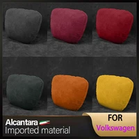 for volkswagen alcnatara suede car headrest neck support seat soft universal adjustable car pillow neck rest cushion