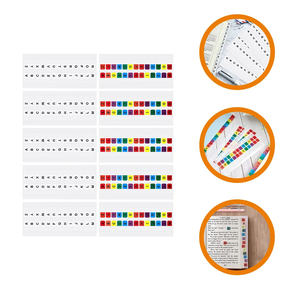 

30 Sheets of Colorful Page Tabs Letters Page Markers Novelty Alphabet Tabs Notepad Alphabetical Tabs