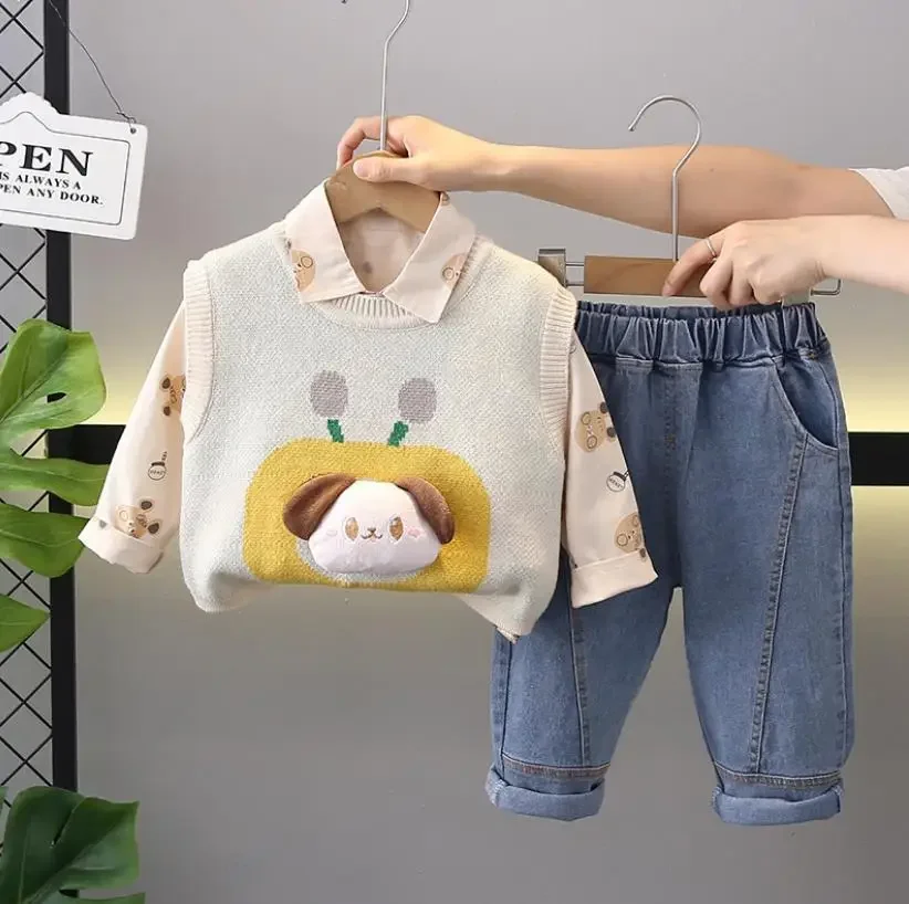 Комплекты свитеров для маленьких мальчиков от 6 до 12 месяцев весенне-осенний