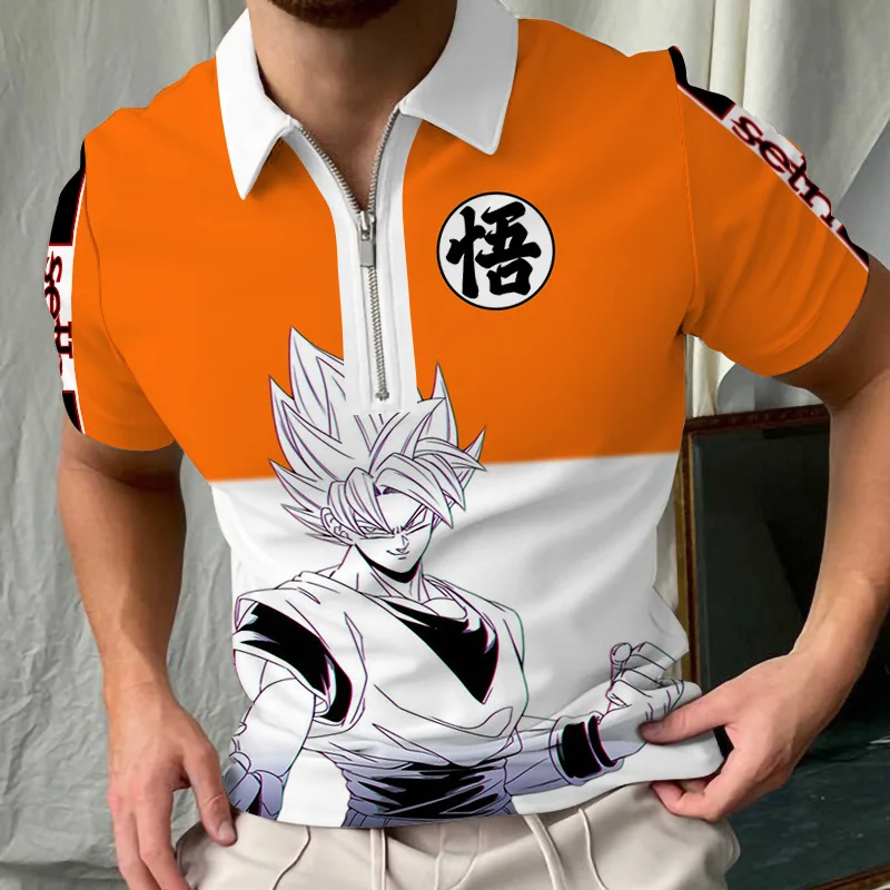 

Мужская футболка поло Goku, для костюмированной вечеринки, Z Dbz Son Goku, топы с короткими рукавами, летние повседневные S-6XL на молнии с отворотом, о...