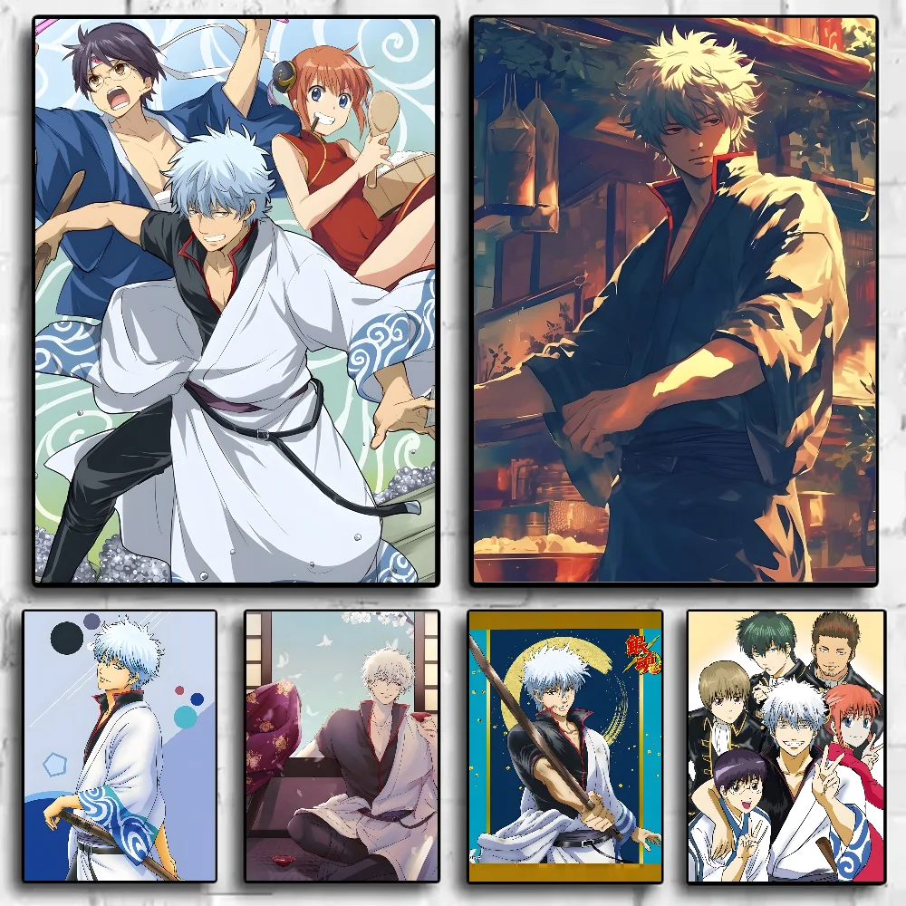 Gintama аниме постер HD искусство липкая стена водонепроницаемый дом гостиная