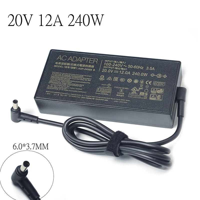 Новинка зарядное устройство для ноутбука 20 в 12 а 240 Вт с адаптером переменного тока для ASUS ROG 15 GX550LXS RTX2080, источник питания ADP-240EB B 6,0X3,7 мм